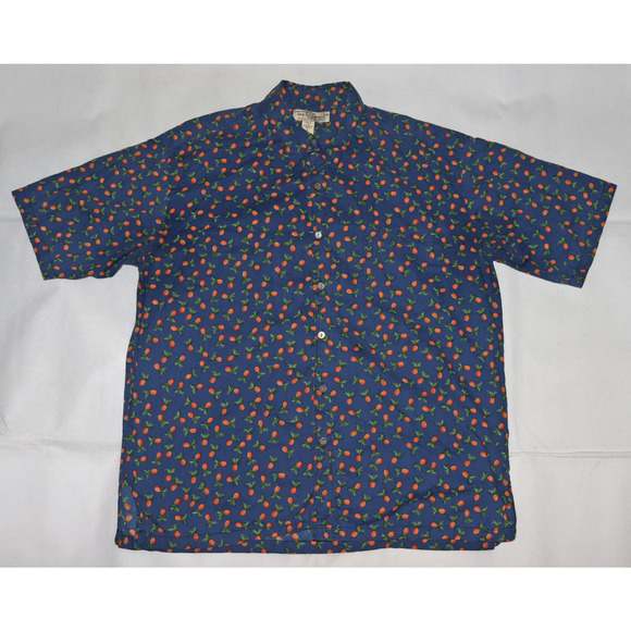 Tori Richard Men's Short Sleeve Button Front Pineapple Print Shirt Size Large - Picture 1 of 5